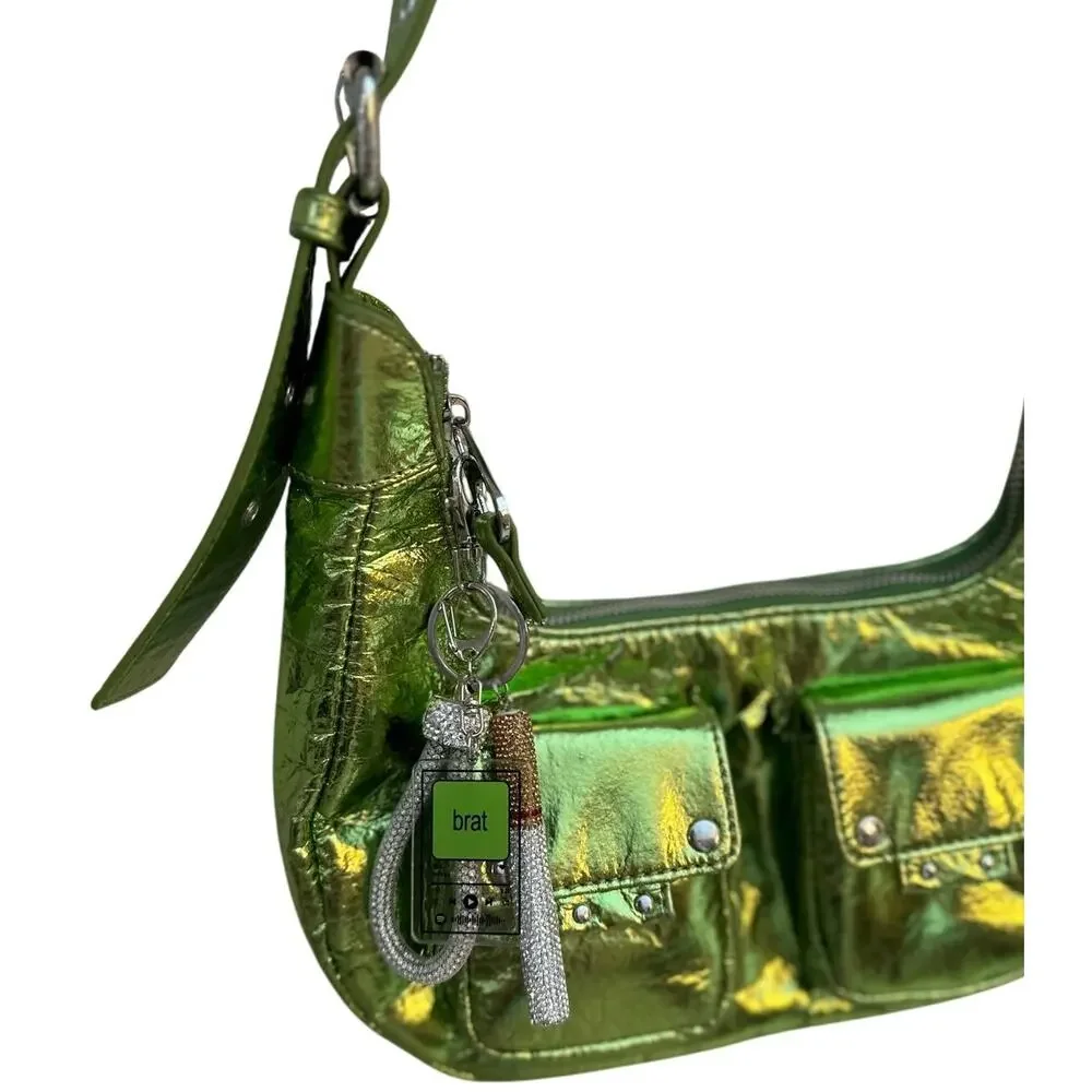 metallic shoulder bag y2k
